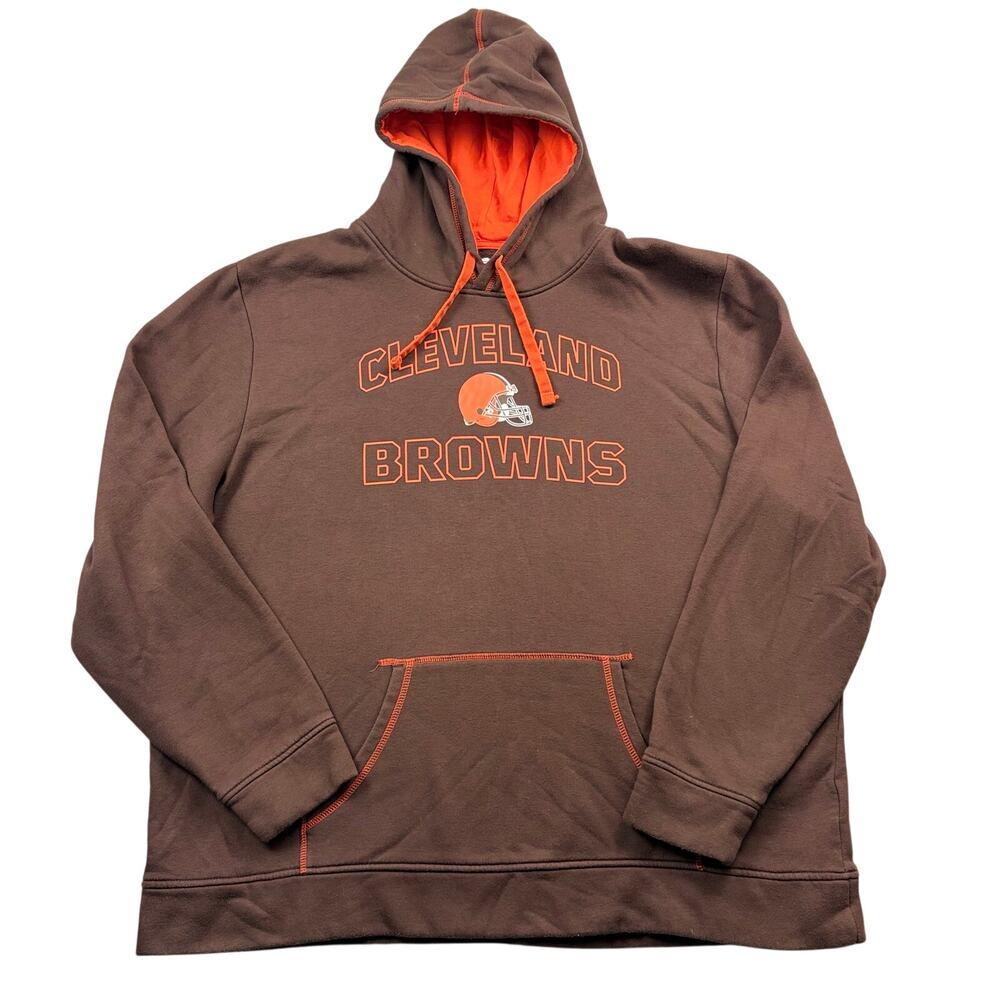 Cleveland Browns Hoodie 3XL XXXL Fanatics Hooded Sweatshirt NFL Brown Orange